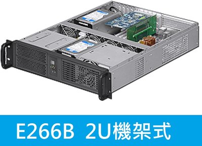 【免運/附發票 】E266B 2U 二大六小(黑) ATX (Lowprofile) 工業電腦機架式機殼