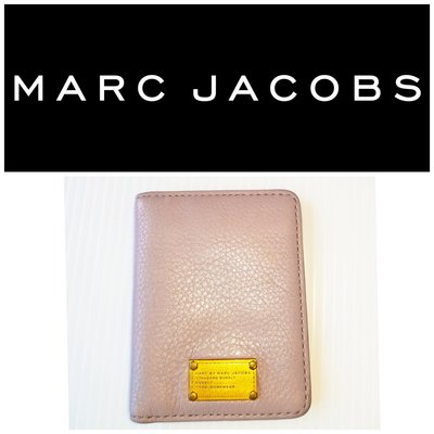 真品 新 MARC JACOBS 粉紫色 真皮 對折 卡片夾 卡包 皮夾 證件夾158 一元起標 有LV女包