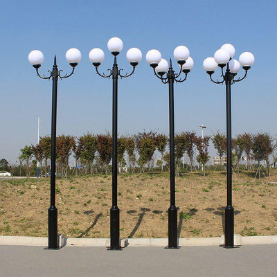 5頭LED庭院燈戶外防水草坪燈景觀燈3米雙頭圓球燈 不碎球荷花路燈