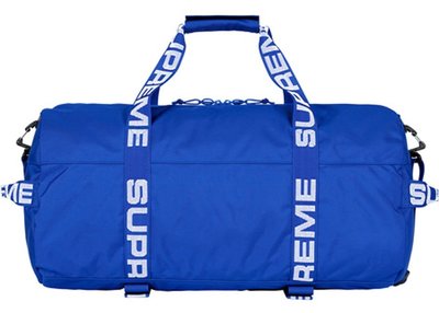 免運Supreme Duffle Bag ss18 Royal 旅行健身中袋現貨(offwhite