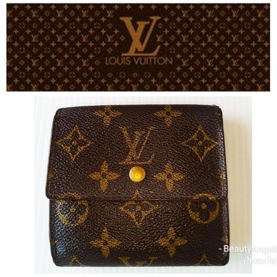 Louis Vuitton 皮夾 中性錢包 6信用卡夾 LV 短夾 發財夾 零錢皮包$568 一元起標 有BV