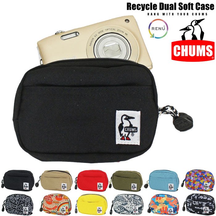 =CodE= CHUMS RECYCLE DUAL SOFT CASE 帆布零錢包(咖啡紅 