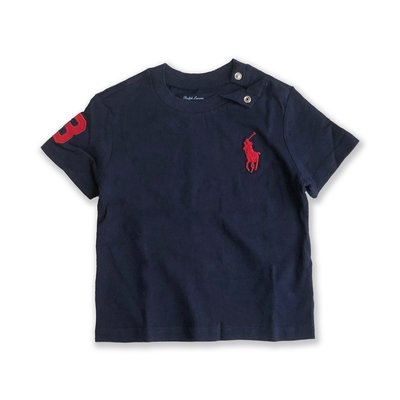 美國百分百【Ralph Lauren】嬰兒 童裝 短袖上衣 RL大馬 T-shirt T恤 男寶女寶 12M 現貨 深藍