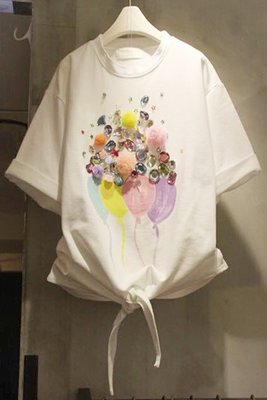 設計感~純棉氣球短袖T恤 Born again 【boa0049】