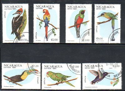 【流動郵幣世界】尼加拉瓜1981年鳥類銷印票