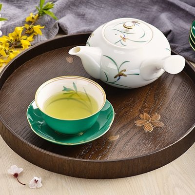 熱賣 [可可屋]日本香蘭社(香蘭社) 有田燒金邊茶杯茶碗茶托5個入禮盒裝