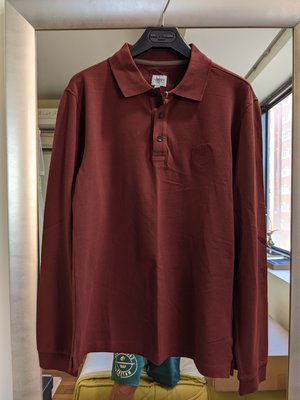 ARMANI COLLEZIONI全新真品暗紅色長袖POLO衫------2折出清(不議價商品)