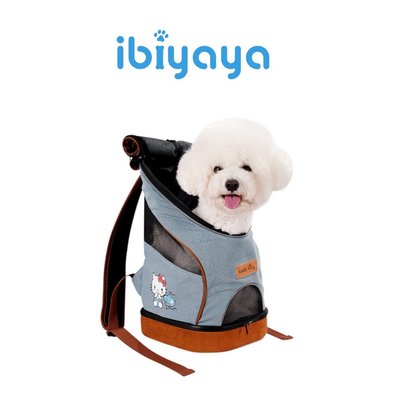 【萬倍富】IBIYAYA 依比呀呀 HELLO KITTY 單寧瘋輕量寵物前/後背包