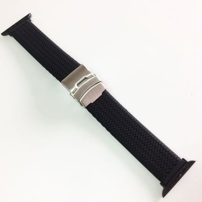 Apple Watch 4 優質矽膠 輪胎紋 賽車款 矽膠錶帶 搭配不鏽鋼安全快拆釦 44mm 專用 等寬直版