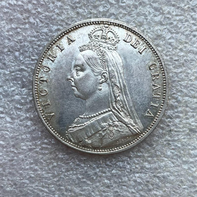 UNC原光1887英國維多利亞半克朗銀幣