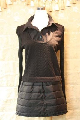 【性感貝貝2館】黑色薄鋪棉裙擺襯衫假兩件式洋裝, Naturally JoJo Jayro Touch Aero MK款