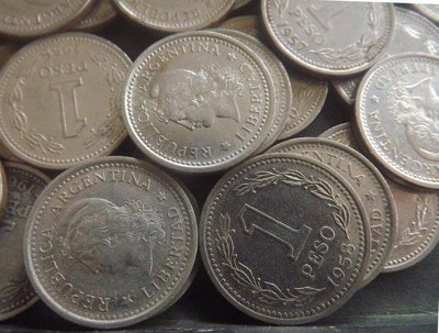 K4144 阿根廷1957-1962年 1PESO硬幣 共30枚壹標