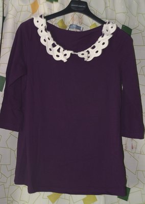 近新專櫃 DAILO 紫色七分袖棉麻衫
