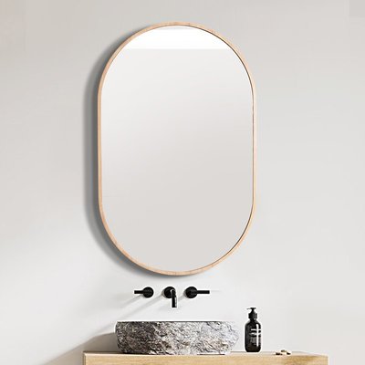 特賣- 鏡之尊智能橢圓型浴室鏡壁掛衛生間洗手間防爆led燈鏡子家用小型