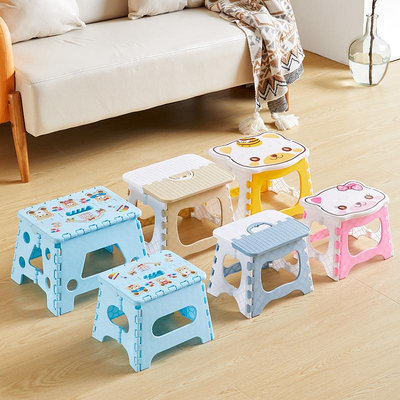 塑料折疊小凳子坐椅卡通動物戶外便攜式小板凳寶寶家用兒童小矮凳 自行安裝