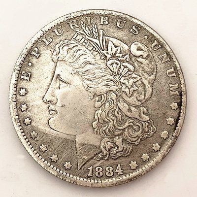 特價！1884美國銀幣摩根銀元紀念幣 外幣鷹洋龍洋銀幣古錢幣銅質銀幣