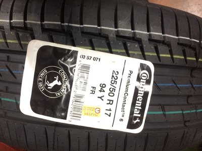 台北永信輪胎~德國馬牌輪胎 CPC6 225/50R17 94Y 歐洲製 四輪含安裝 四輪定位