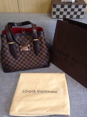 LV保證真品Louis Vuitton Damier 棋盤格 HAMPSTEAD 金牌肩背包 N51204 配件齊