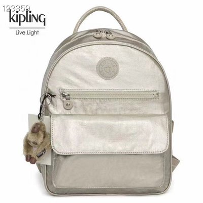 【熱賣精選】 Kipling 猴子包 K16841 金屬金 拉鍊夾層輕量雙肩後背包 輕量 大容量 防水 限時優惠