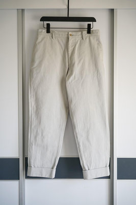 Yohji Yamamoto 04aw 灰白雙線翻折九分褲