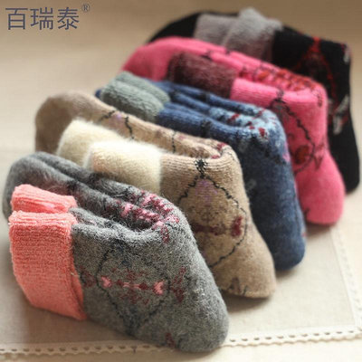 ‹保暖棉襪› 加厚羊毛襪鬆口保暖老人襪媽媽襪子羊絨襪冬季冬天花襪子女襪
