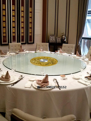 餐桌轉盤12人桌子上的一米六八玻璃轉盤餐廳圓餐桌家用圓桌上的飯店吃飯卓玻璃轉盤