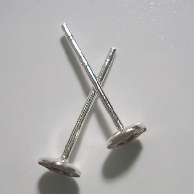 琥珀貓~【925純銀材料配件】耳針~碗針(碗狀耳針)~5mm~一對