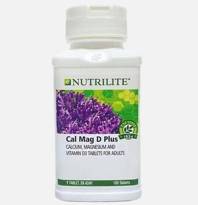Amway安麗天然海藻鈣鎂維生素D3三合一180粒美商Nutrilite紐崔萊Cal Mag D Plus亞洲版