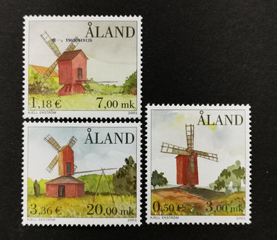 郵票奧蘭群島郵票2001風車磨坊3全新外國郵票