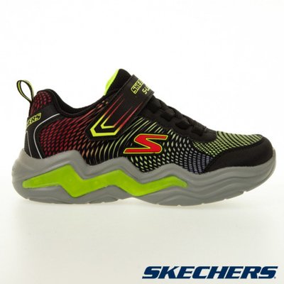 【鞋印良品】SKECHERS ERUPTERS IV 炫彩燈鞋 慢跑鞋 黏扣帶 中童 400125LBKLM 黑/螢光黃