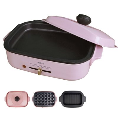 現貨！！HERAN禾聯日式和風多功能電烤盤《HHP-12A1A》粉粉的可愛又好用