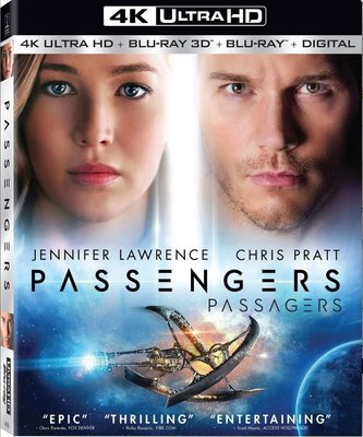 毛毛小舖--藍光BD 星際過客 4K UHD+3D+2D三碟限定版(中文字幕) Passengers 珍妮佛勞倫斯