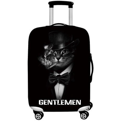 現貨行李箱套旅行箱拉桿箱保護套防塵罩彈力加厚耐磨(Rimowa，百夫長適用) 紳士貓 M+XL 可開發票