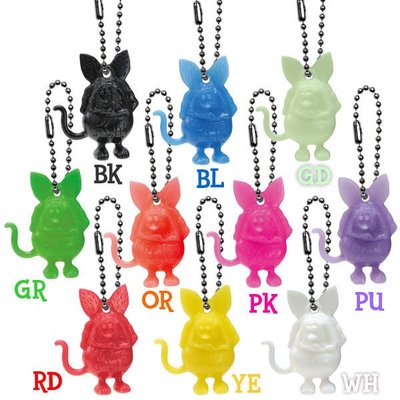 (I LOVE樂多)RK001 早期RAT FINK老鼠芬克 塑膠迷你小公仔鑰匙圈 多種顏色供你自用或送人