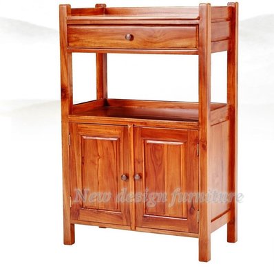 【N D Furniture】台南在地家具-柚木全實木單抽雙門收納櫥櫃SB