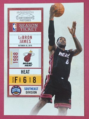 2010-11 Playoff Contenders Patches #93 LeBron James Heat