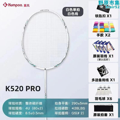 薰風k520羽毛球拍薰風k520pro超輕全碳素纖維入門薰風單