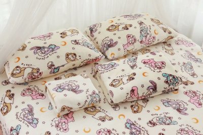 可愛睡顏達菲熊史黛拉兔托尼貓毛毯午睡空調蓋毯-小