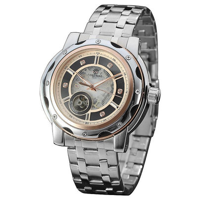 現貨男士手錶腕錶速賣通熱賣 FORSINING歐美時尚個性鏤空自動機械錶 男款精鋼錶帶