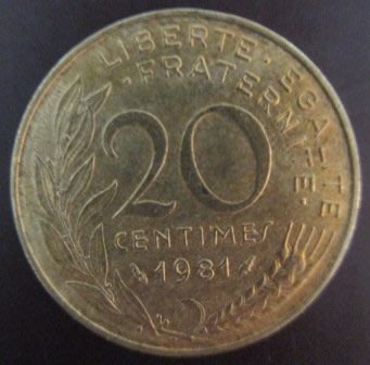 ~FRANCE 法國 20CENTIMES 20生丁 1981 1997*2 錢幣/硬幣三枚~
