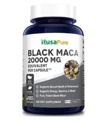美國購 NusaPure Black Maca 黑 瑪咖 根成人 20000mg180粒