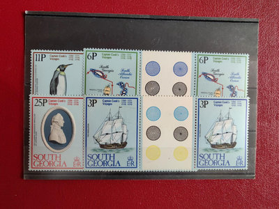 138南喬治亞島郵票收集黑卡5張，包括丘吉爾百年誕辰套票+小 郵票  明信片 紀念票【錢幣收藏】8420