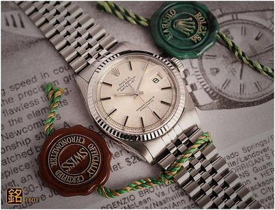 大銘腕錶 二手極新品 勞力士 ROLEX 蠔式 1601 稀少原裝面 36MM RX021112