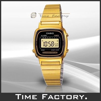 時間工廠 無息分期 全新 CASIO 復古潮流金色電子錶 LA670WGA-1
