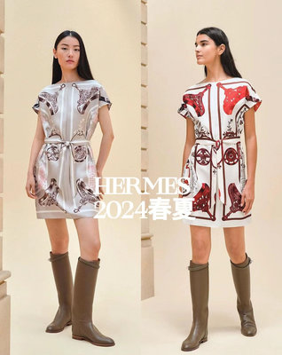 2024愛馬仕Hermes真絲洋裝 （左）38
