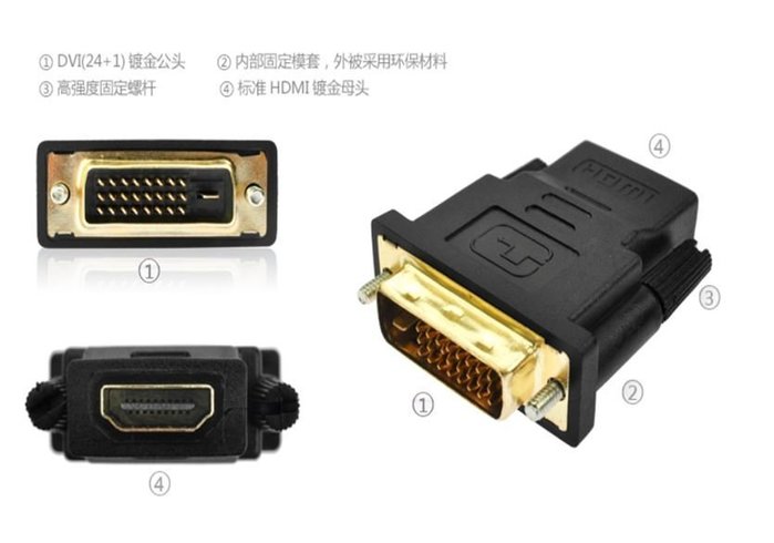 Dvi公 Hdmi母 Hdmi 19 母 Dvi 24 1 公轉接頭 Dvi線 Hdmi線 Dvi轉hdmi Yahoo奇摩拍賣