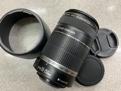 [保固一年] [高雄明豐] Canon EF-S 55-250mm F4-5.6 IS 變焦鏡長鏡 便宜賣G0808