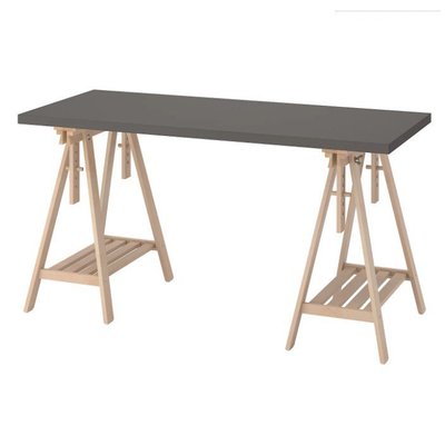 桌腿 桌腳 宜家IKEA芬沃爾德米特巴克帶擱板支腿支架實木桌腿桌架書桌辦公桌桌腿 桌架 桌腳  桌子架 yw2J