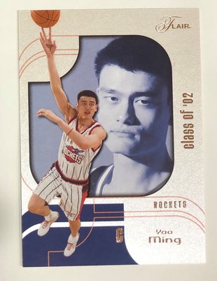 NBA 2002 Fleer Flair Yao Ming" RC 姚明 移動長城 #91 限量新人卡/1750 稀有