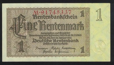 [M16]德國紙鈔(德意志聯邦共和國)-1馬克(1 Reichsmark)-如圖